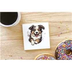 Ceramic Tile Coaster/ Trivet - Jumping dog33