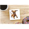 Ceramic Tile Coaster/ Trivet - Jumping dog35