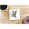 Ceramic Tile Coaster/ Trivet - Jumping dog36