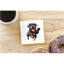 Ceramic Tile Coaster/ Trivet - Jumping dog41