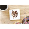 Ceramic Tile Coaster/ Trivet - Jumping dog42