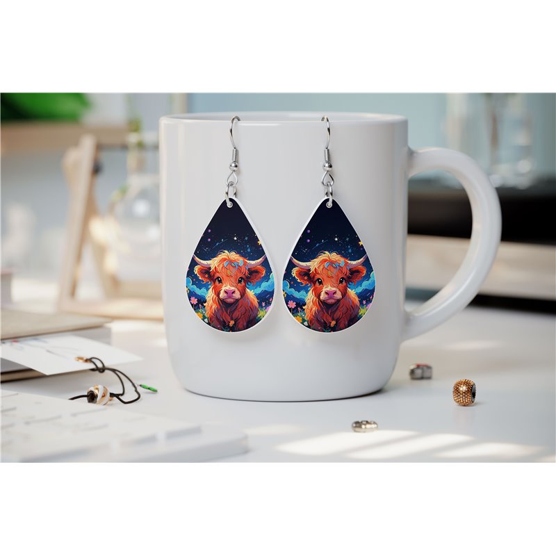 Teardrop Earrings - Highland Cattle - HCTDE(2)