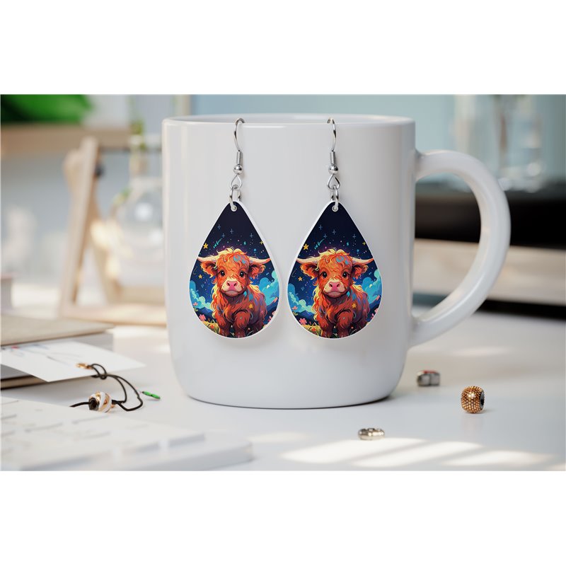 Teardrop Earrings - Highland Cattle - HCTDE(6)