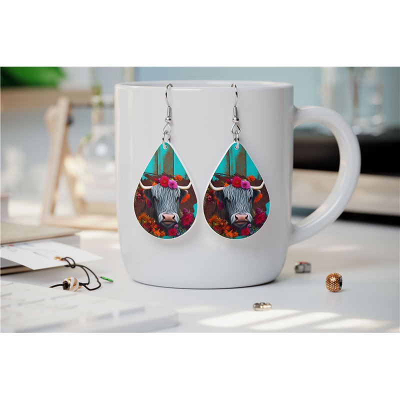 Teardrop Earrings - Highland Cattle - HCTDE(26)