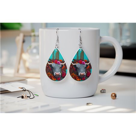 Teardrop Earrings - Highland Cattle - HCTDE(26)