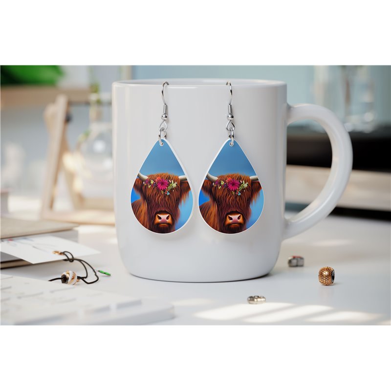 Teardrop Earrings - Highland Cattle - HCTDE(28)