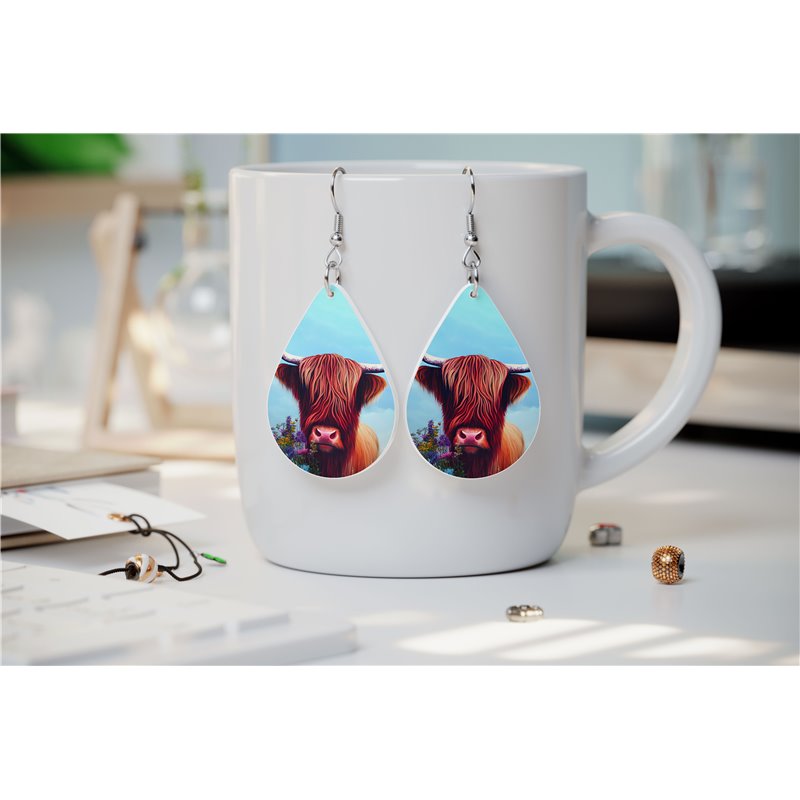 Teardrop Earrings - Highland Cattle - HCTDE(29)