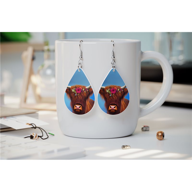 Teardrop Earrings - Highland Cattle - HCTDE(33)