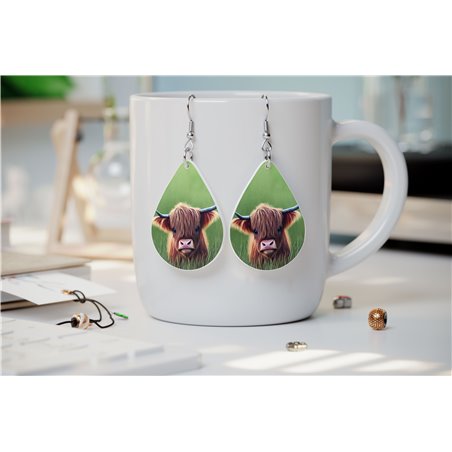 Teardrop Earrings - Highland Cattle - HCTDE(34)