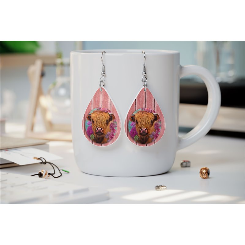 Teardrop Earrings - Highland Cattle - HCTDE(36)