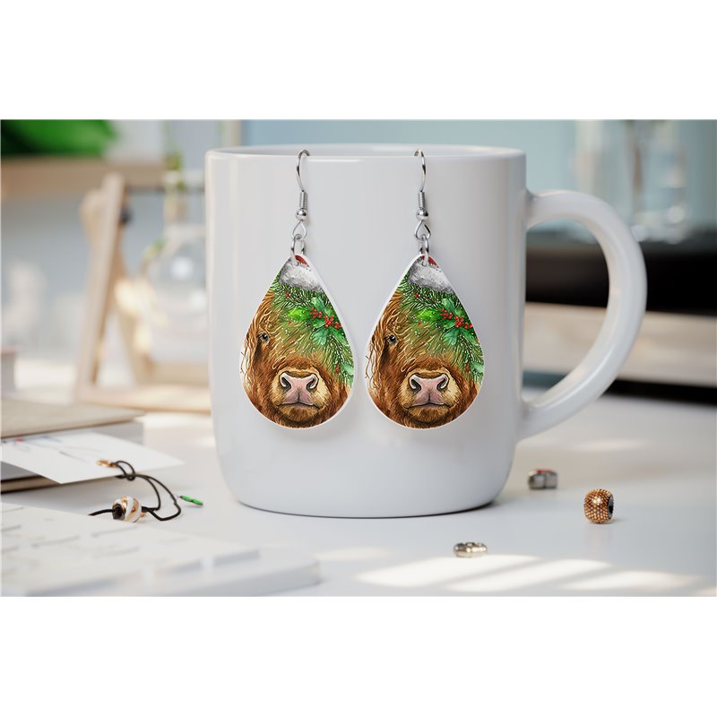 Teardrop Earrings - Highland Cattle - HCTDE(54)