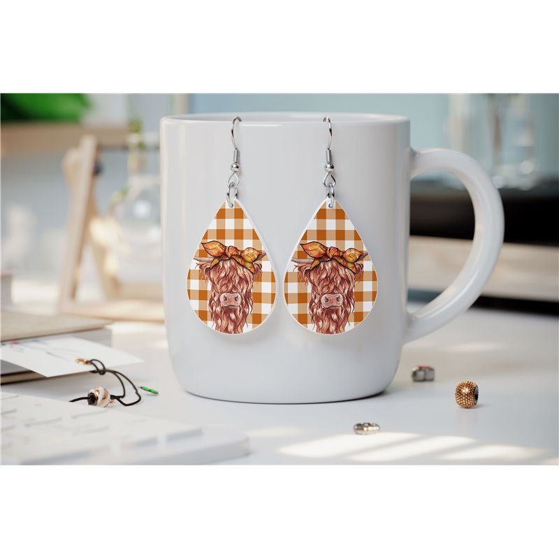 Teardrop Earrings - Highland Cattle - HCTDE(56)