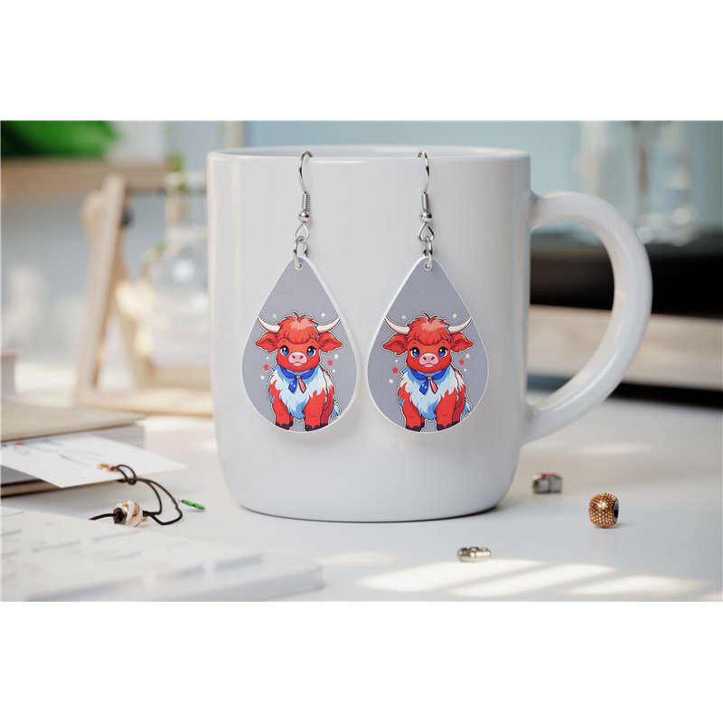 Teardrop Earrings - Highland Cattle - HCTDE(62)