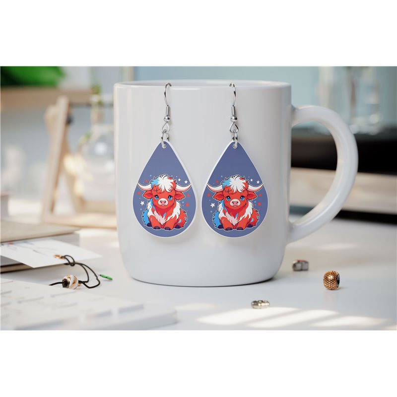 Teardrop Earrings - Highland Cattle - HCTDE(64)