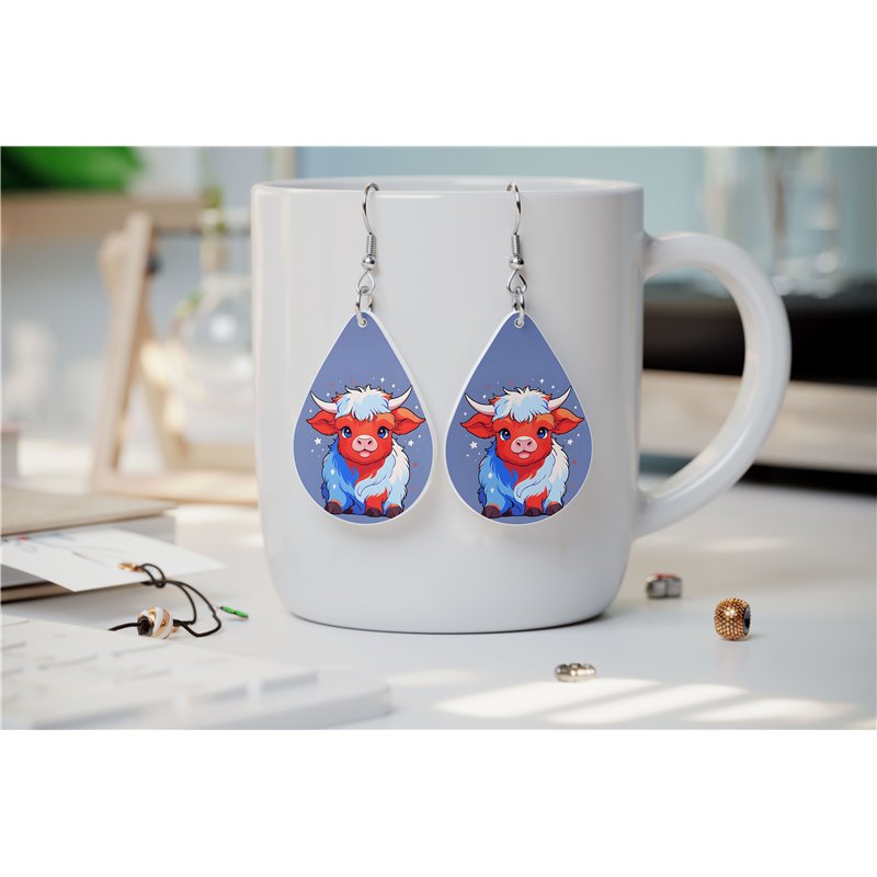 Teardrop Earrings - Highland Cattle - HCTDE(65)