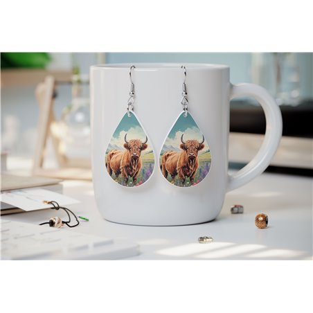 Teardrop Earrings - Highland Cattle - HCTDE(68)