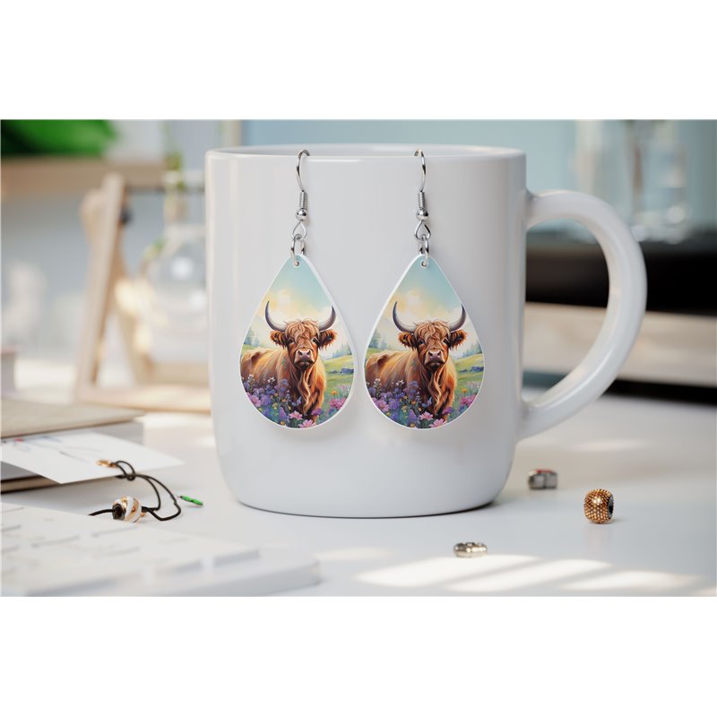 Teardrop Earrings - Highland Cattle - HCTDE(69)