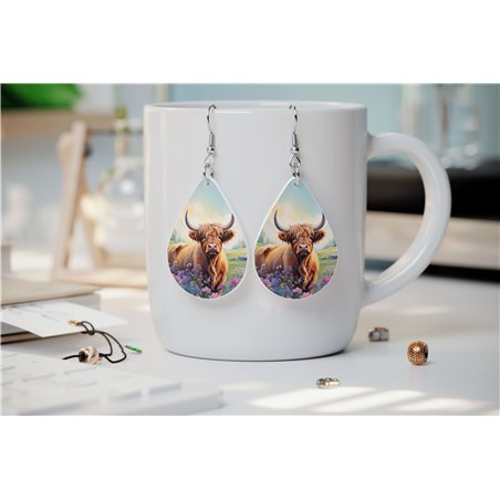 Teardrop Earrings - Highland Cattle - HCTDE(69)