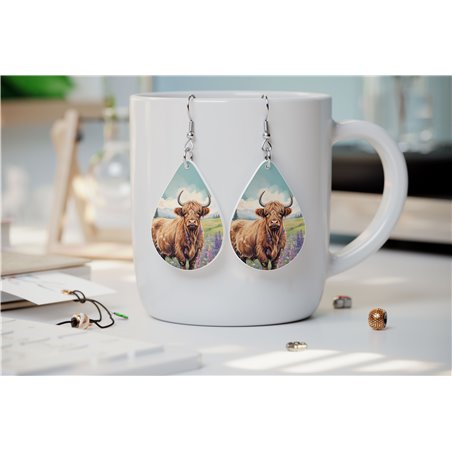 Teardrop Earrings - Highland Cattle - HCTDE(73)