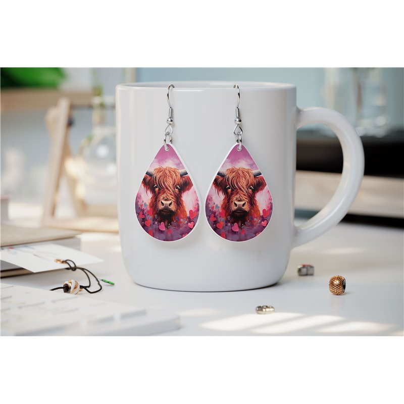 Teardrop Earrings - Highland Cattle - HCTDE(77)