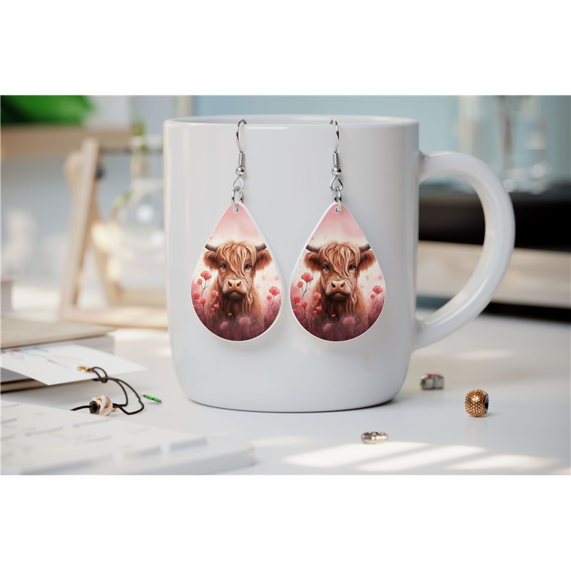 Teardrop Earrings - Highland Cattle - HCTDE(78)