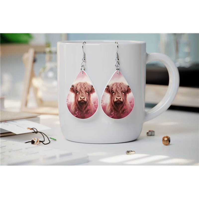 Teardrop Earrings - Highland Cattle - HCTDE(83)