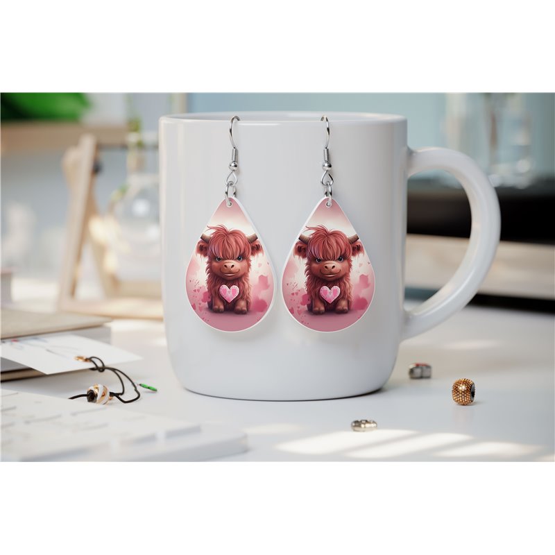 Teardrop Earrings - Highland Cattle - HCTDE(87)