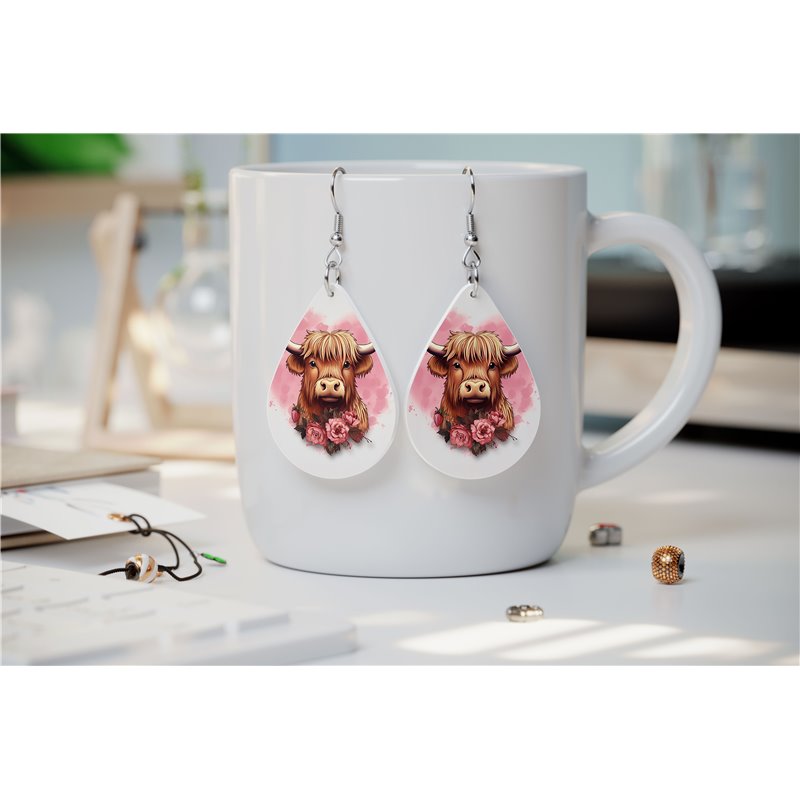 Teardrop Earrings - Highland Cattle - HCTDE(89)