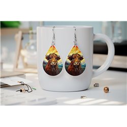 Teardrop Earrings - Highland Cattle - HCTDE(96)