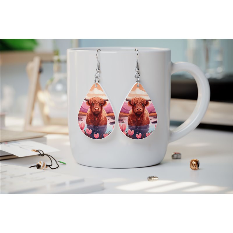 Teardrop Earrings - Highland Cattle - HCTDE(105)