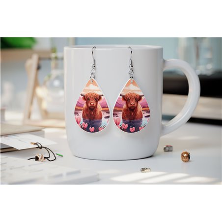 Teardrop Earrings - Highland Cattle - HCTDE(105)