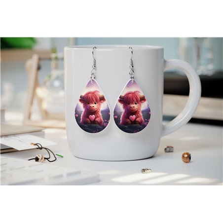 Teardrop Earrings - Highland Cattle - HCTDE(108)