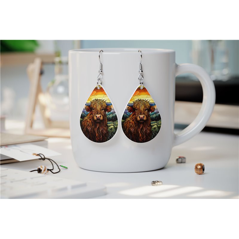 Teardrop Earrings - Highland Cattle - HCTDE(112)