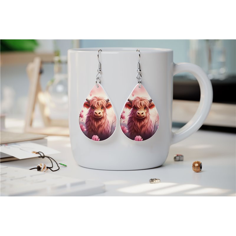 Teardrop Earrings - Highland Cattle - HCTDE(140)