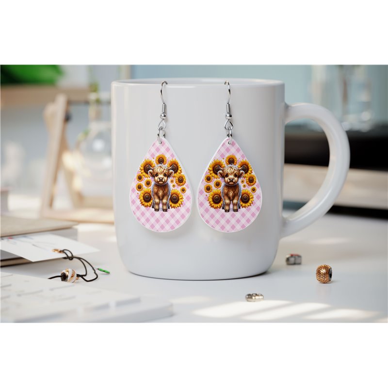 Teardrop Earrings - Highland Cattle - HCTDE(152)