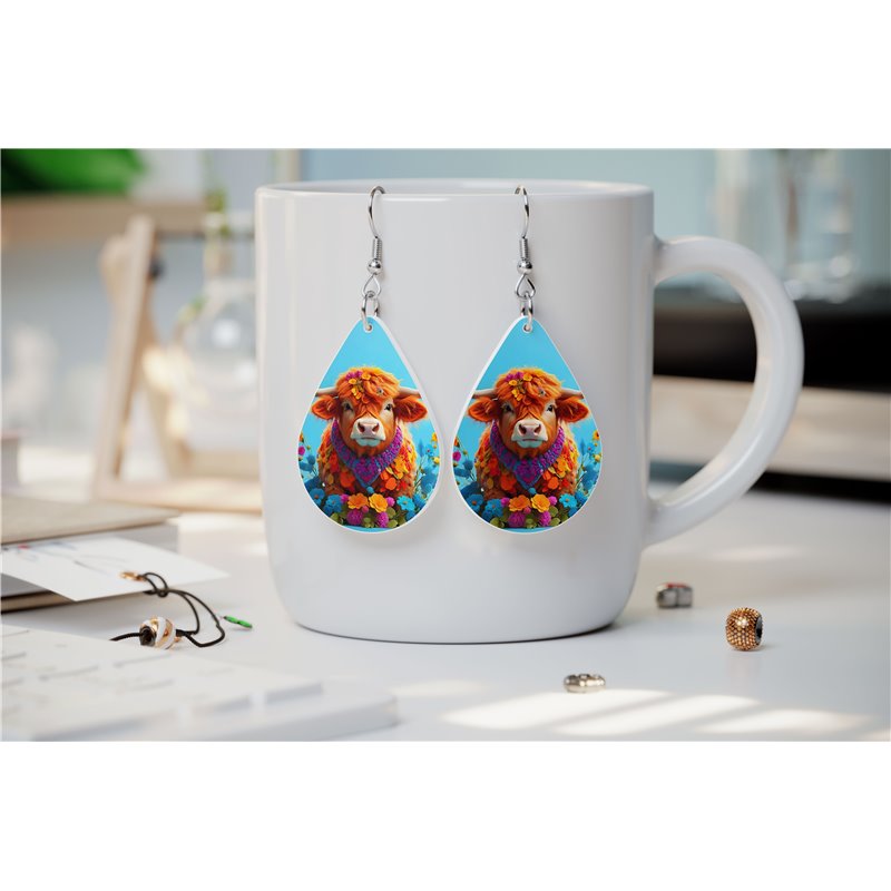 Teardrop Earrings - Highland Cattle - HCTDE(153)