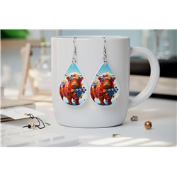 Teardrop Earrings - Highland Cattle - HCTDE(154)