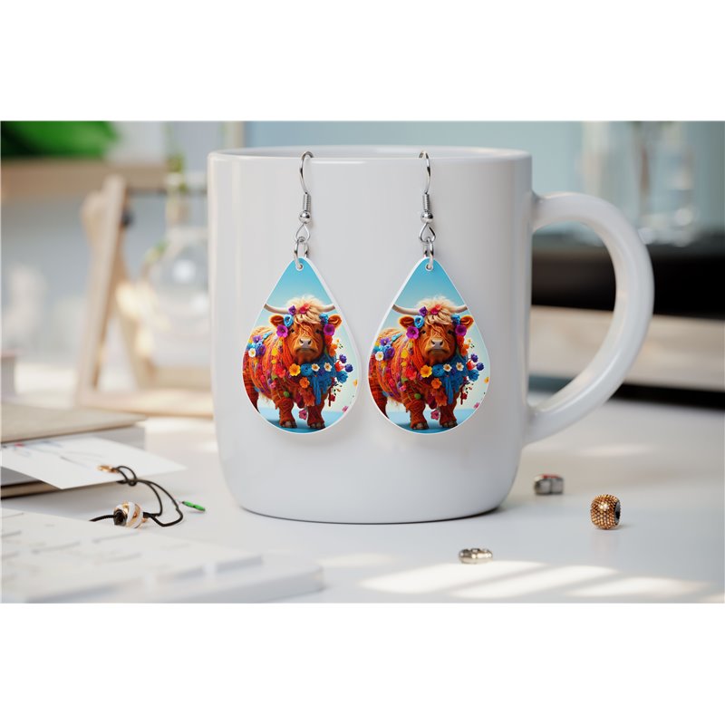 Teardrop Earrings - Highland Cattle - HCTDE(154)