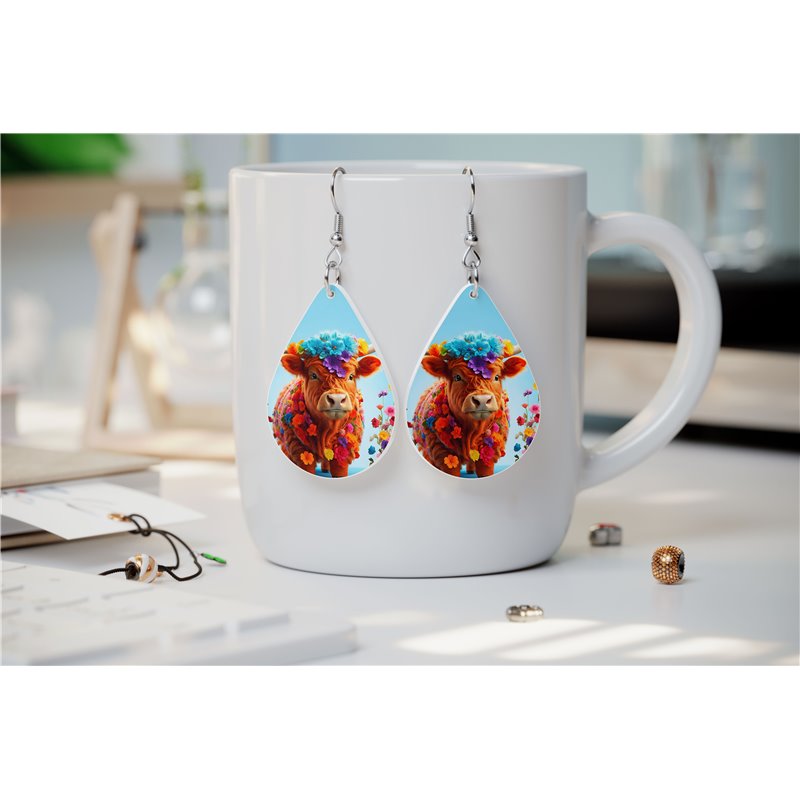 Teardrop Earrings - Highland Cattle - HCTDE(157)