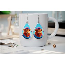 Teardrop Earrings - Highland Cattle - HCTDE(159)