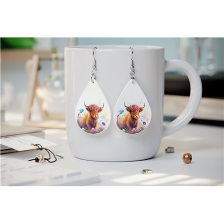 Teardrop Earrings - Highland Cattle - HCTDE(161)