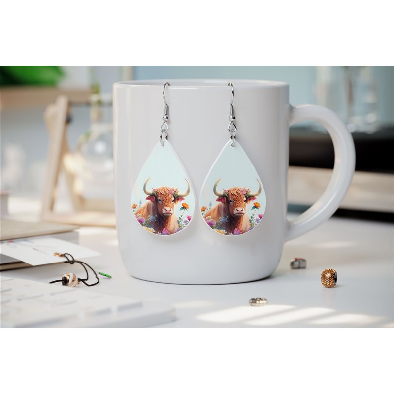 Teardrop Earrings - Highland Cattle - HCTDE(162)