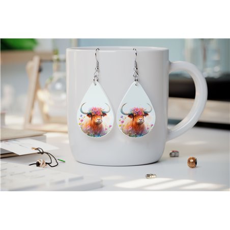 Teardrop Earrings - Highland Cattle - HCTDE(163)