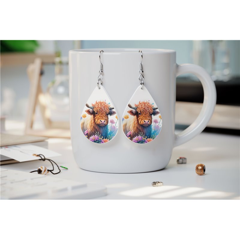 Teardrop Earrings - Highland Cattle - HCTDE(169)