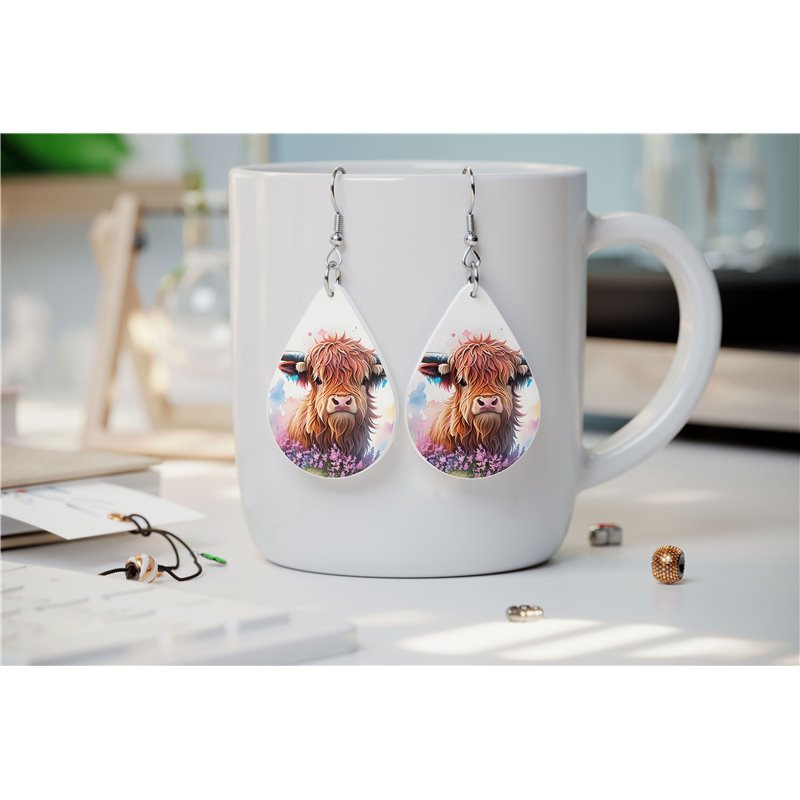 Teardrop Earrings - Highland Cattle - HCTDE(170)