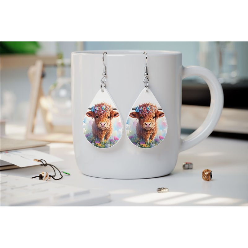 Teardrop Earrings - Highland Cattle - HCTDE(175)