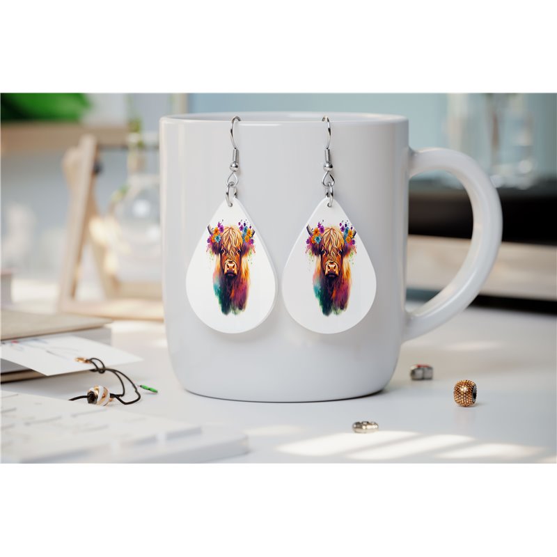 Teardrop Earrings - Highland Cattle - HCTDE(177)