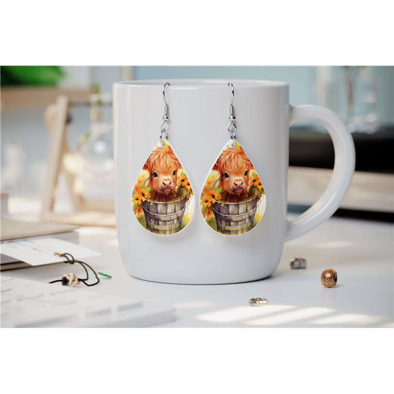 Teardrop Earrings - Highland Cattle - HCTDE(180)