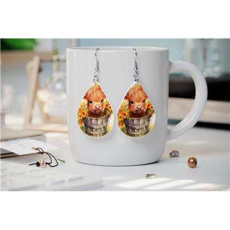 Teardrop Earrings - Highland Cattle - HCTDE(180)