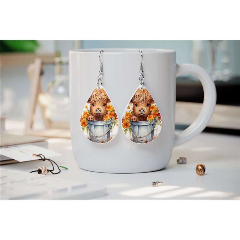 Teardrop Earrings - Highland Cattle - HCTDE(184)